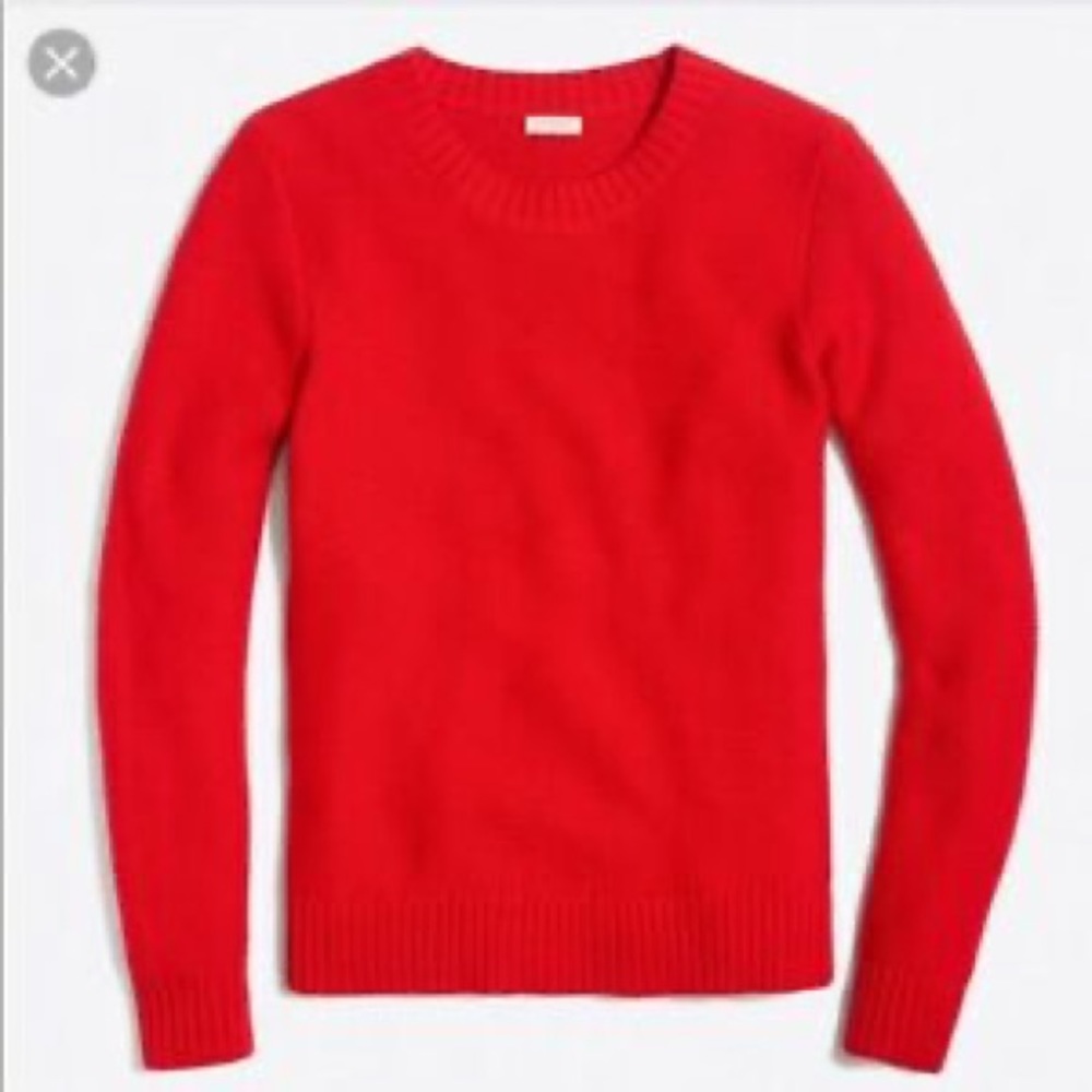J Crew | Red Thick Wool Blend Ribbed Sweater L - Picture 2 of 8